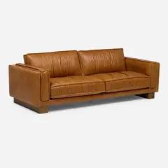 ROSEN - Sofá Turin 3,5 Cuerpos Cuero Caramelo