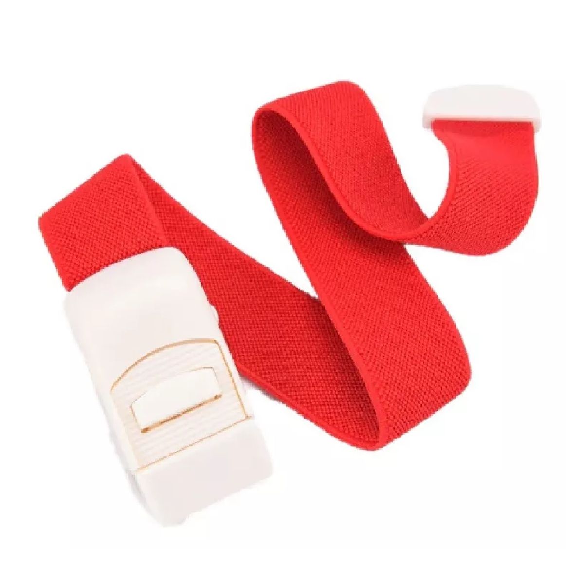 GENERICO - Torniquete Ligadura Elastico Hebilla Medicas Rojo 6 Unidades