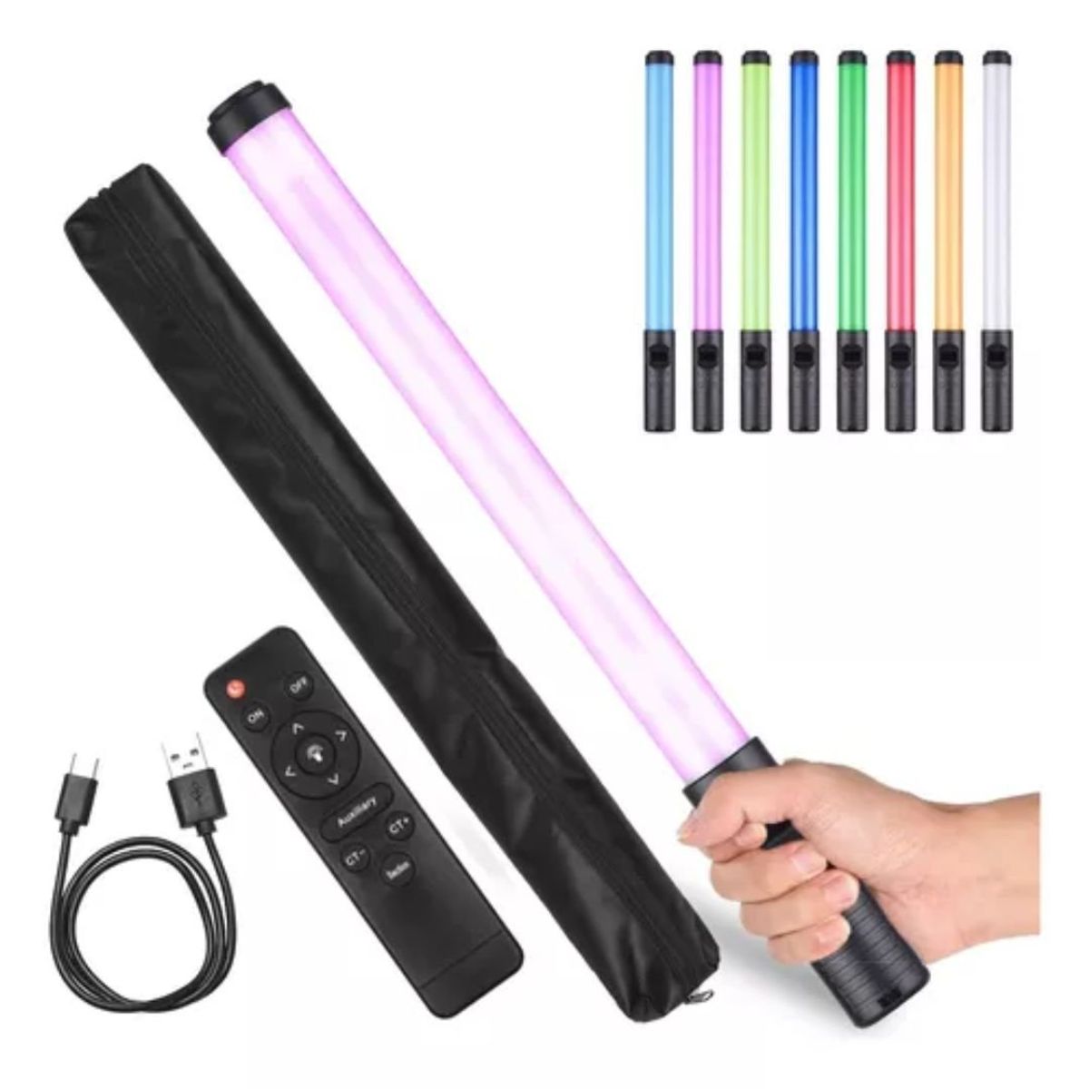 GENERICO - Tubo Rgb Con Luz Led Fiestas Con Control Remoto Y Tripode De 210CM