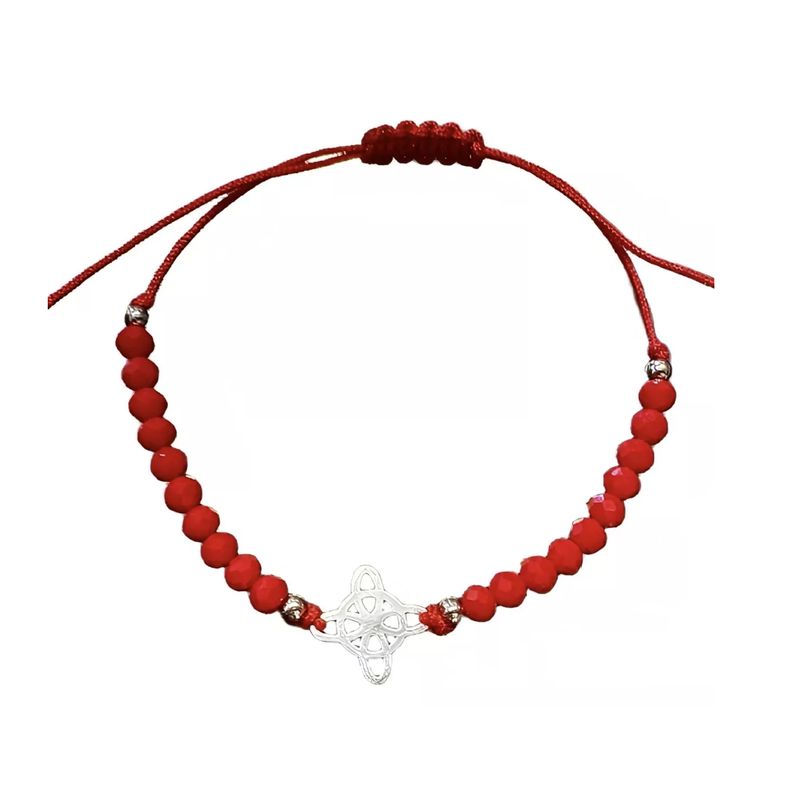 GENERICO - Pulsera Hilo Rojo Con Cristales Nudo De Brujas Proteccion