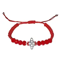 GENERICO - Pulsera Hilo Rojo Con Cristales Nudo De Brujas Proteccion