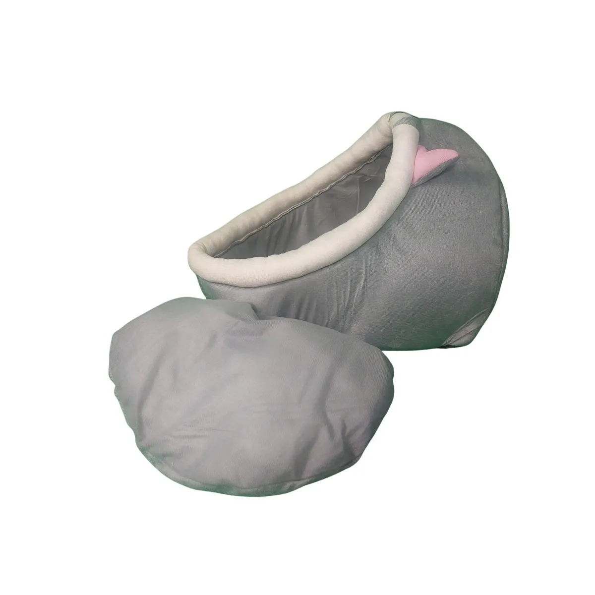 BABYLUNA - Casa Cama Suave para Gatos con Juguete Colgante Gris