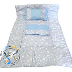 GENERICO - Set para Cuna Colecho Celeste Estrellas