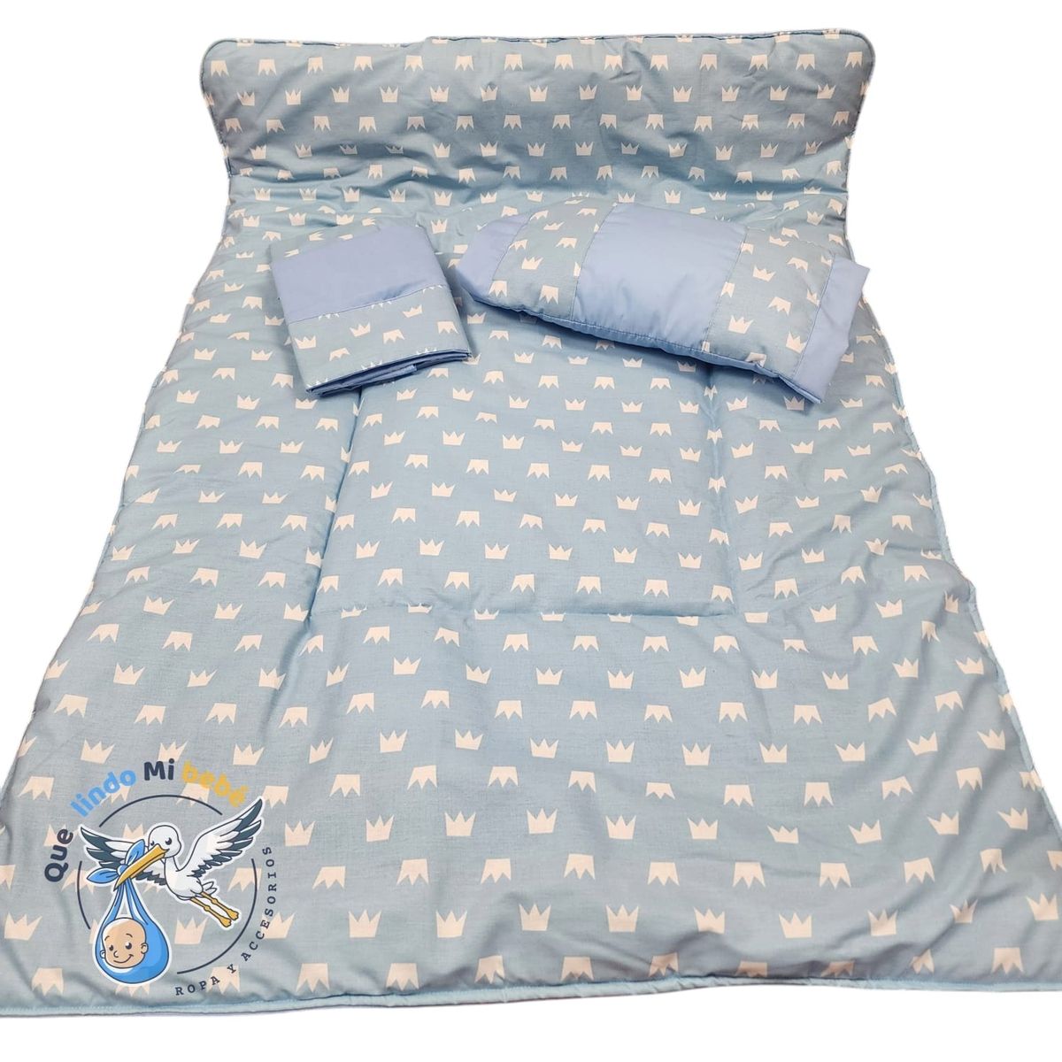 GENERICO - Set Para Cuna Colecho Celeste Corona