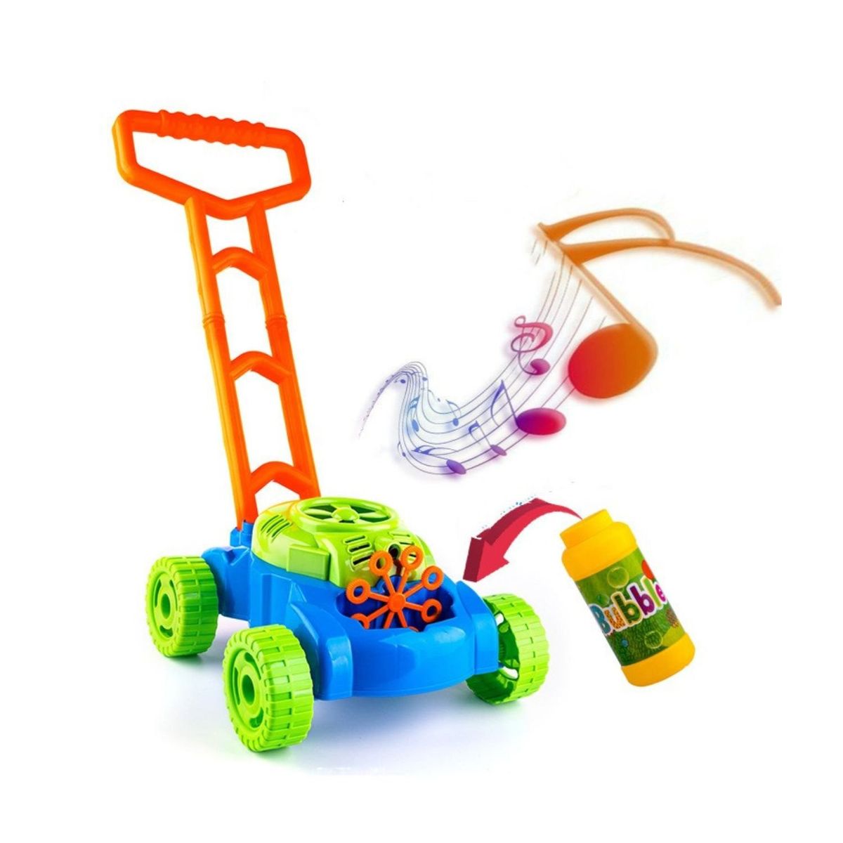 BABYLUNA - Carrito Caminador de Arrastre y Lanza Burbujas