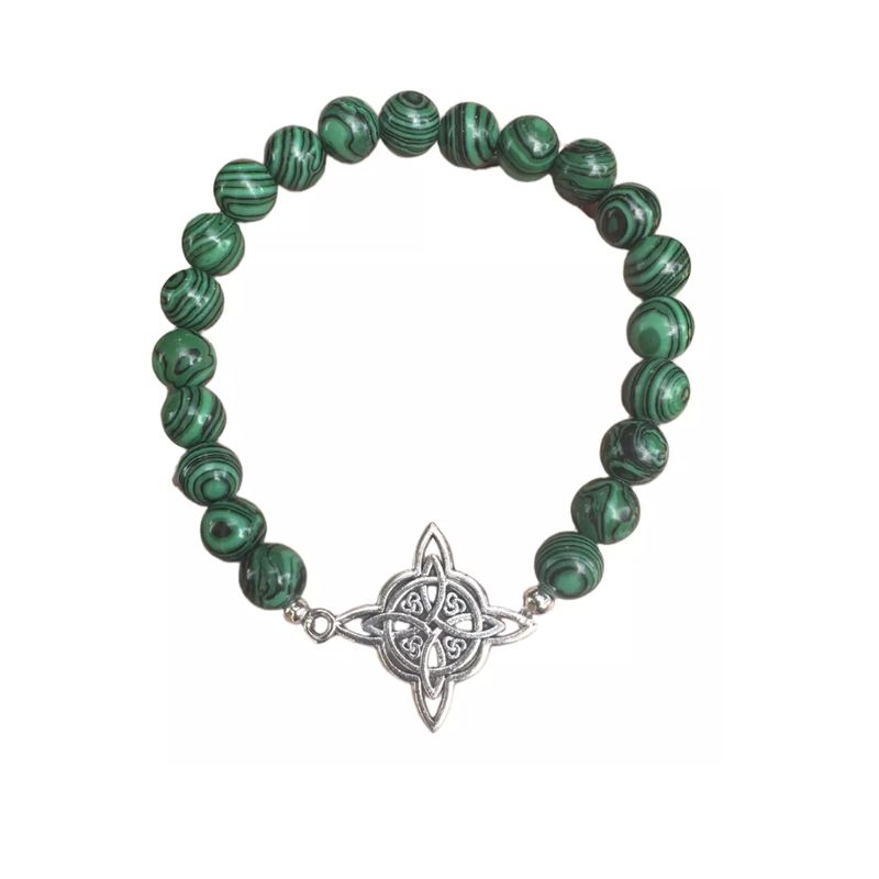 GENERICO - Pulsera Nudo De Brujas Elasticada Piedras Protección Suerte