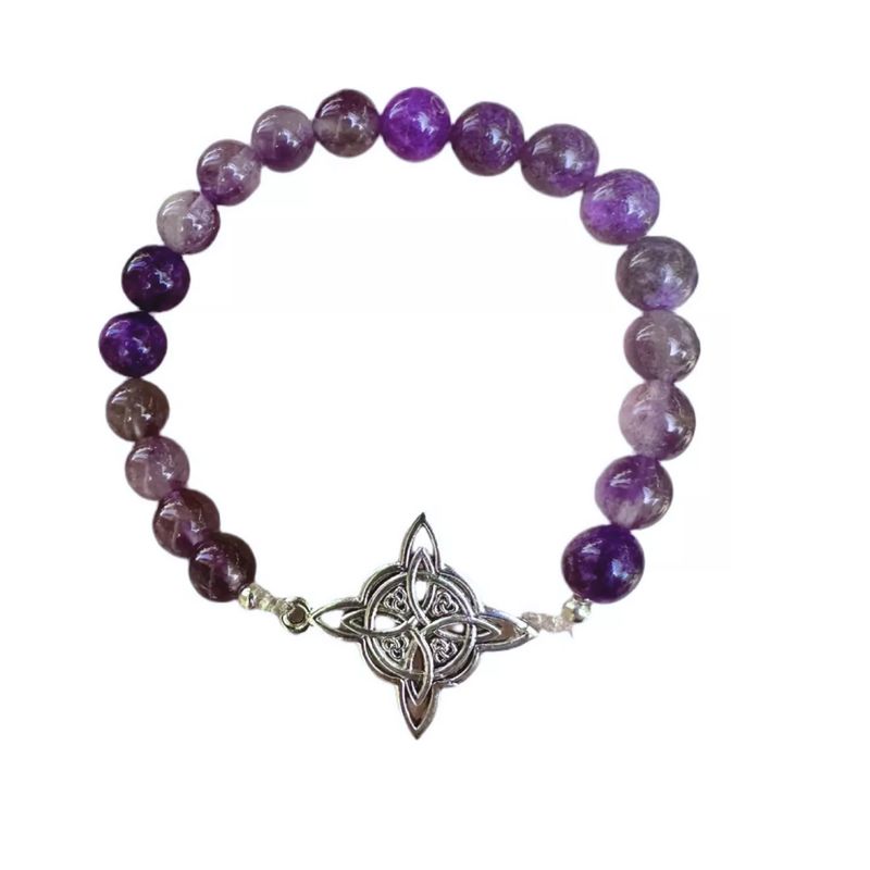GENERICO - Pulsera Nudo De Brujas Elasticada Piedras Protección Suerte