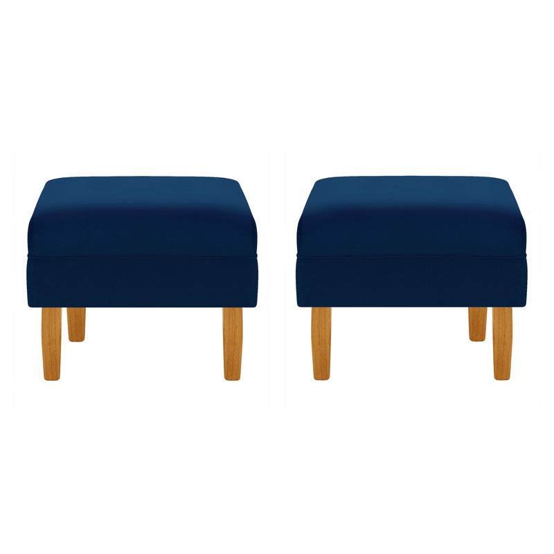 BODEVIR - Set Pouf Provenza Liso 1C Felpa 04 Azul Marino