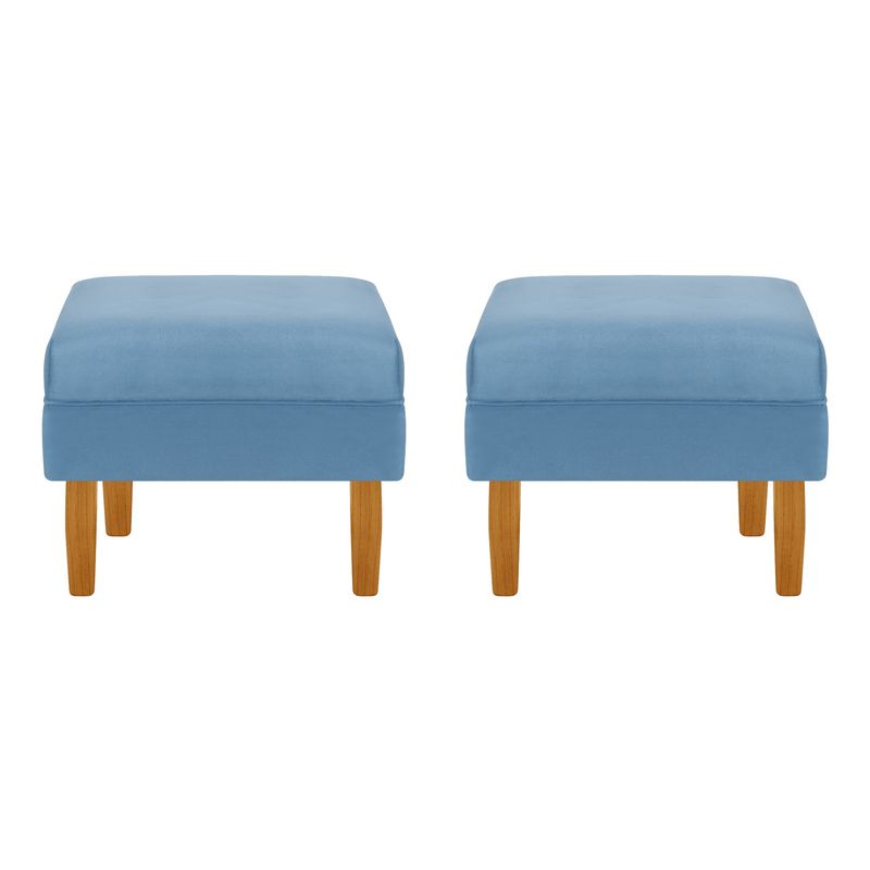 BODEVIR - Set Pouf Provenza Liso 1C Felpa 04 Azul Petroleo