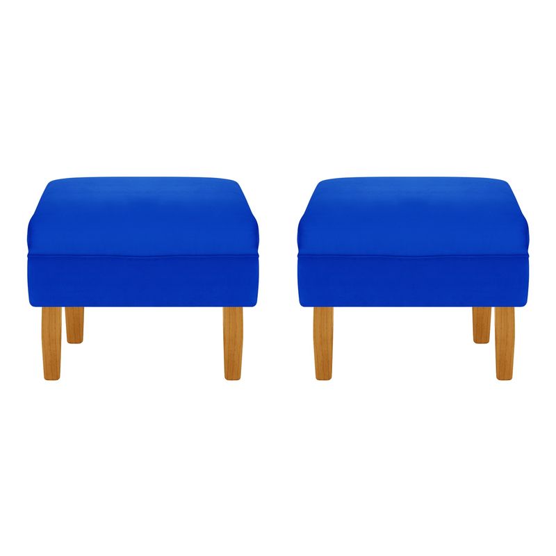 BODEVIR - Set Pouf Provenza Liso 1C Felpa 04 Azul Rey