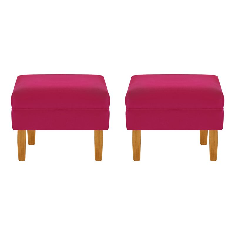 BODEVIR - Set Pouf Provenza Liso 1C Felpa 04 Burdeo