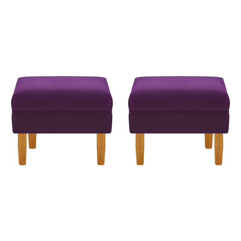 BODEVIR - Set Pouf Provenza Liso 1C Felpa 04 Morado