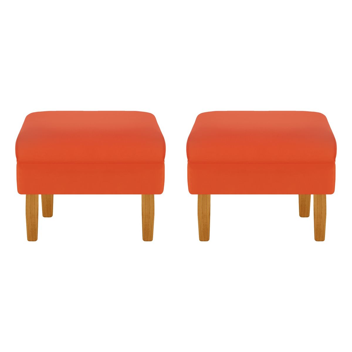 BODEVIR - Set Pouf Provenza Liso 1C Felpa 04 Naranjo