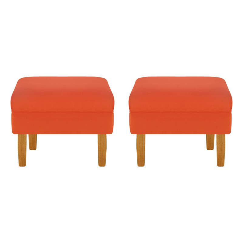 BODEVIR - Set Pouf Provenza Liso 1C Felpa 04 Naranjo