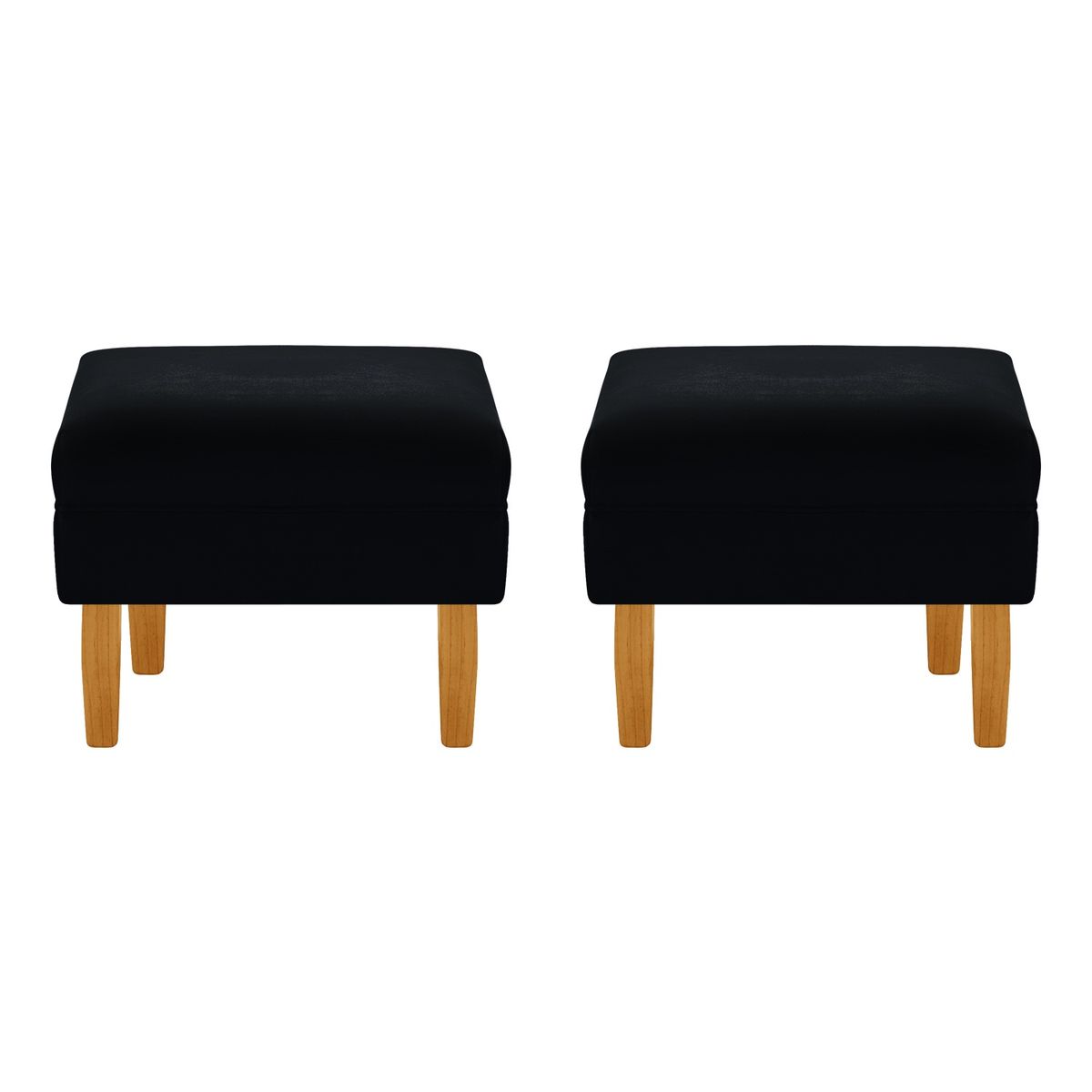 BODEVIR - Set Pouf Provenza Liso 1C Felpa 04 Negro