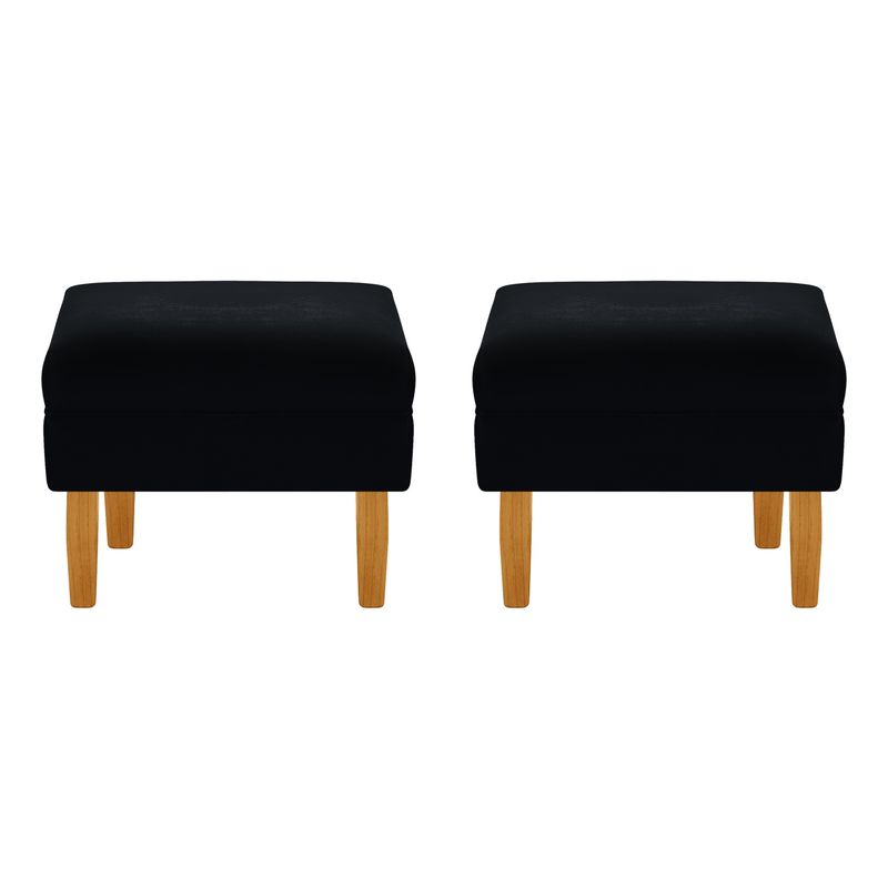 BODEVIR - Set Pouf Provenza Liso 1C Felpa 04 Negro