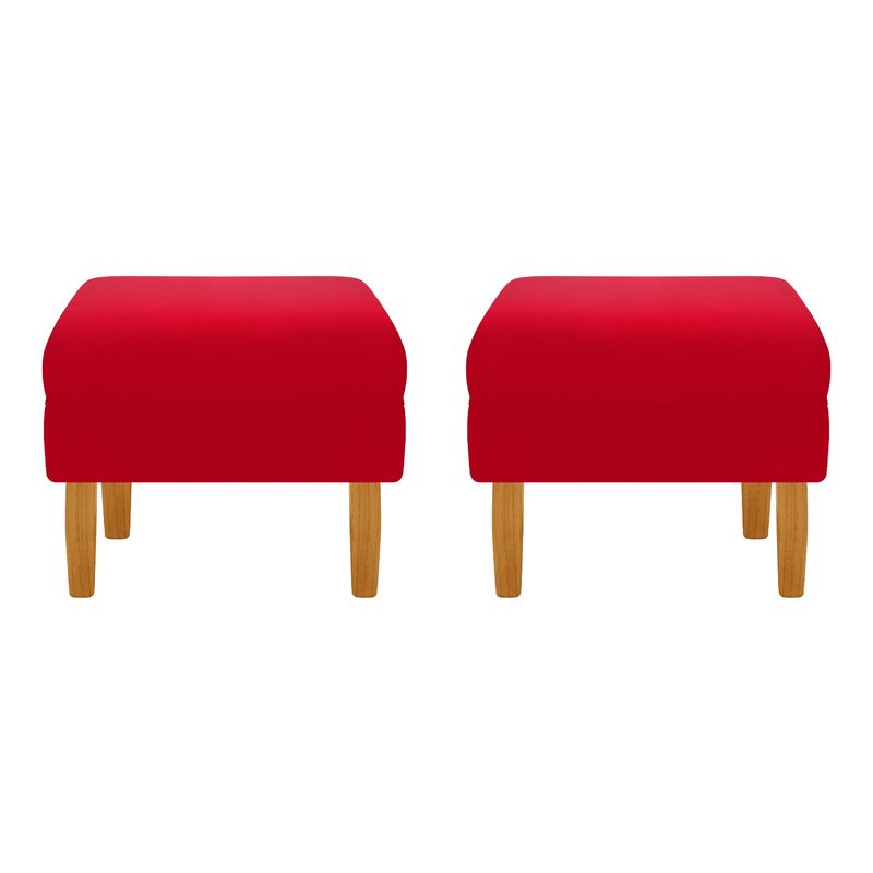 BODEVIR - Set Pouf Provenza Liso 1C Felpa 04 Rojo