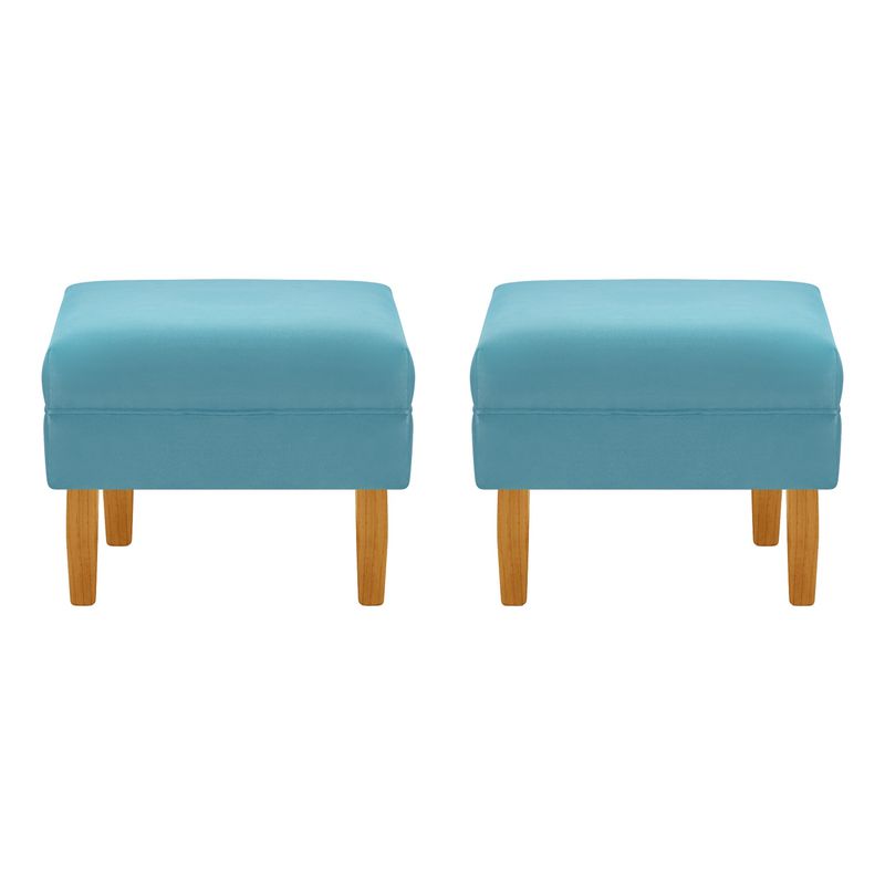BODEVIR - Set Pouf Provenza Liso 1C Felpa 04 Turquesa