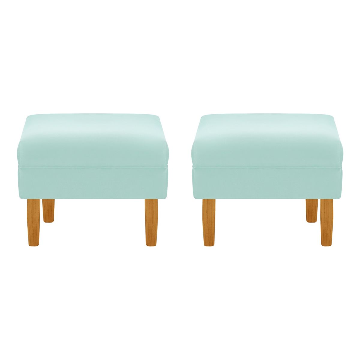 BODEVIR - Set Pouf Provenza Liso 1C Felpa 04 Verde Agua