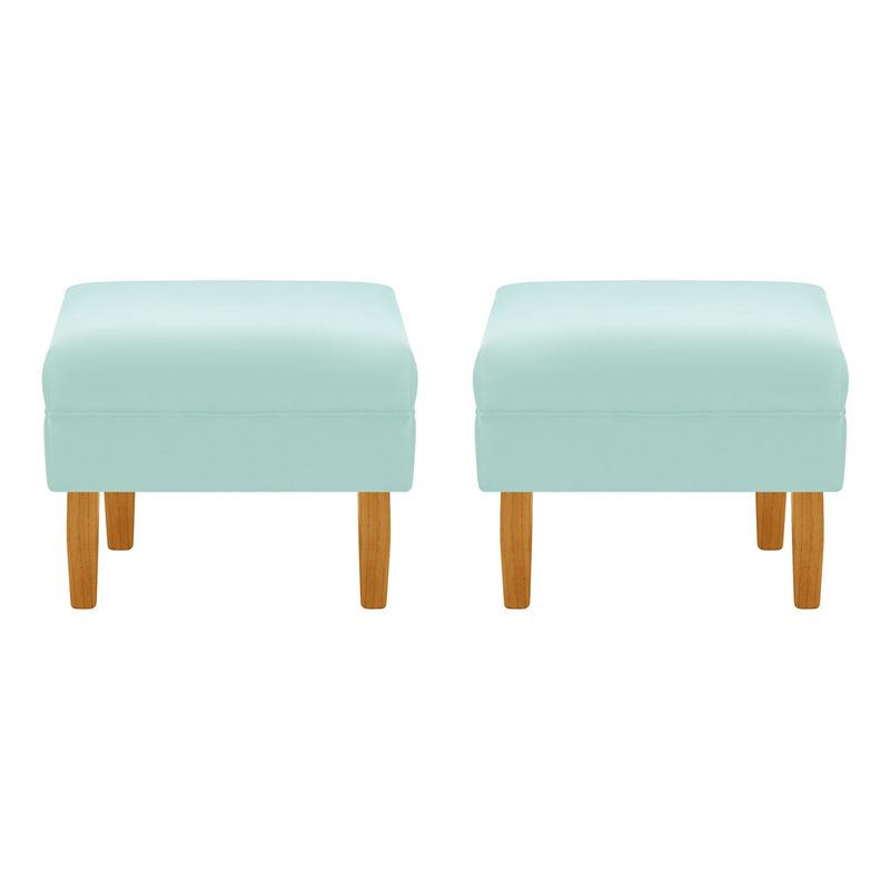 BODEVIR - Set Pouf Provenza Liso 1C Felpa 04 Verde Agua