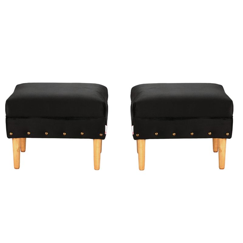 BODEVIR - Set Pouf Provenza Tacha 1C Felpa 04 Negro