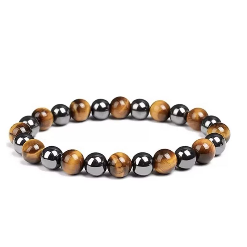 GENERICO - Pulsera Hematita Ojo De Tigre Piedras Curativas Protectoras