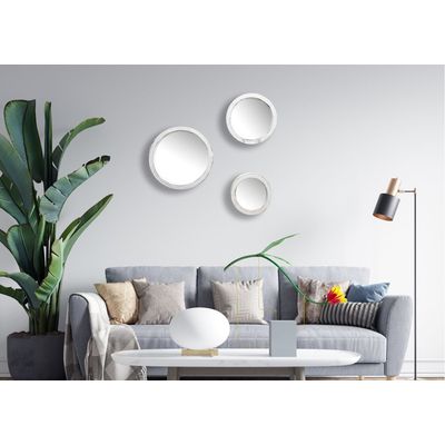 Imagen 2 del producto Set 3 espejos Redondo Blanco 29x29 cm