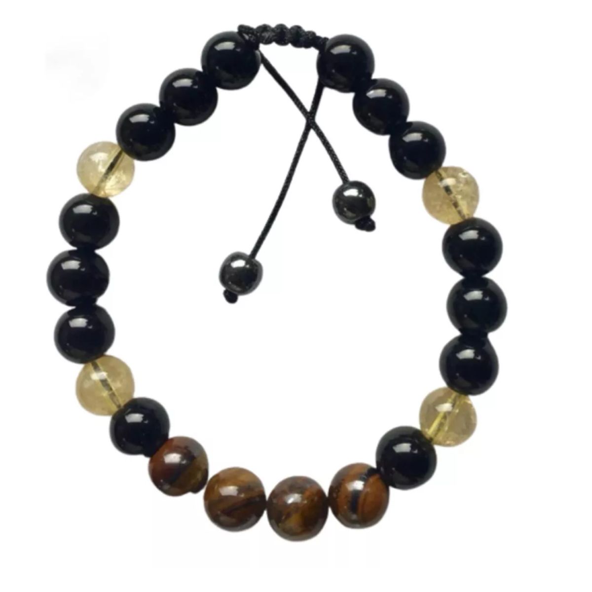 GENERICO - Pulsera Onix Ojo Trigre Citrino Protección Fortuna Bienestar