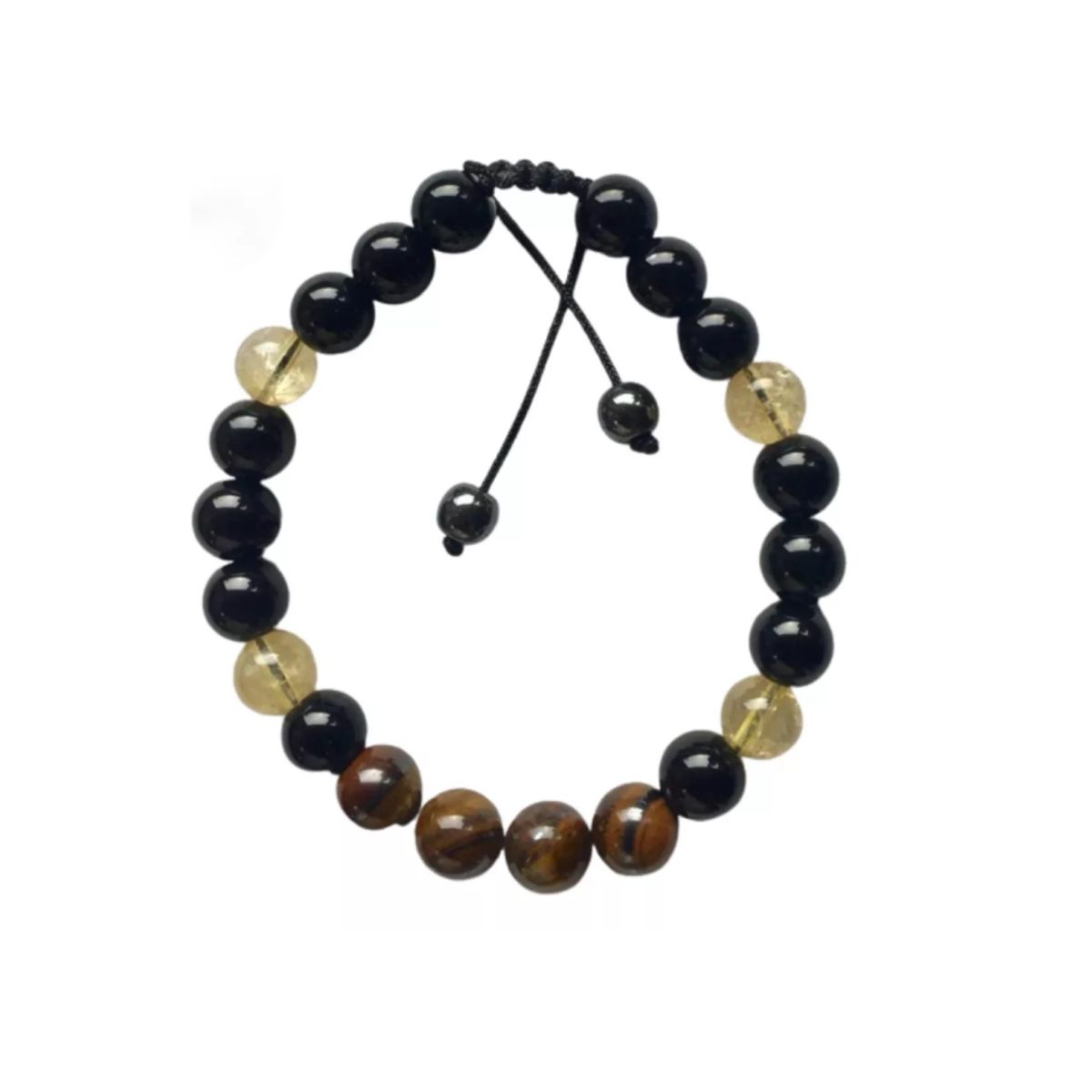 GENERICO - Pulsera Onix Ojo Trigre Citrino Protección Fortuna Bienestar