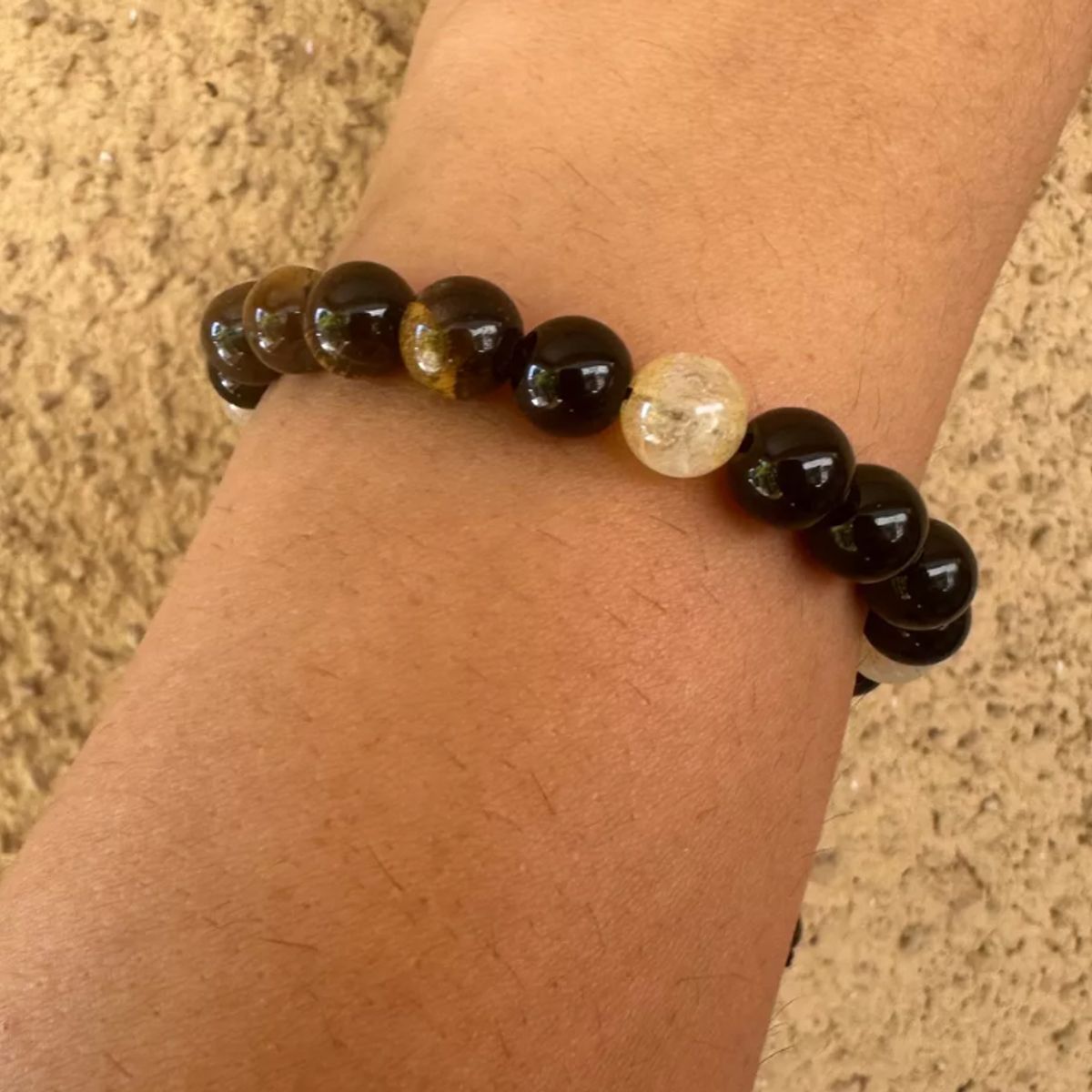 GENERICO - Pulsera Onix Ojo Trigre Citrino Protección Fortuna Bienestar