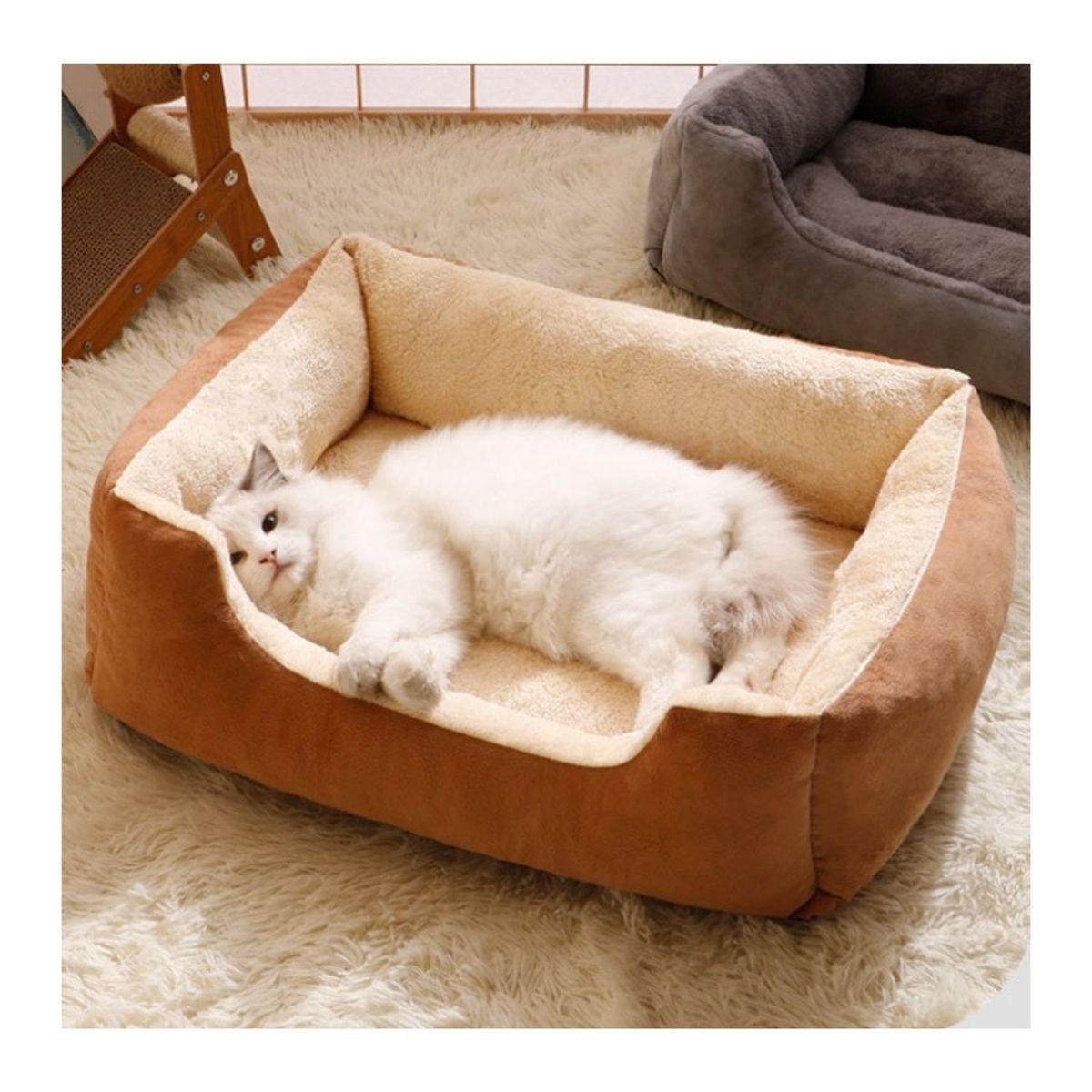 BABYLUNA - Cama Suave XXL para Perros y Gatos  Máxima comodidad Café