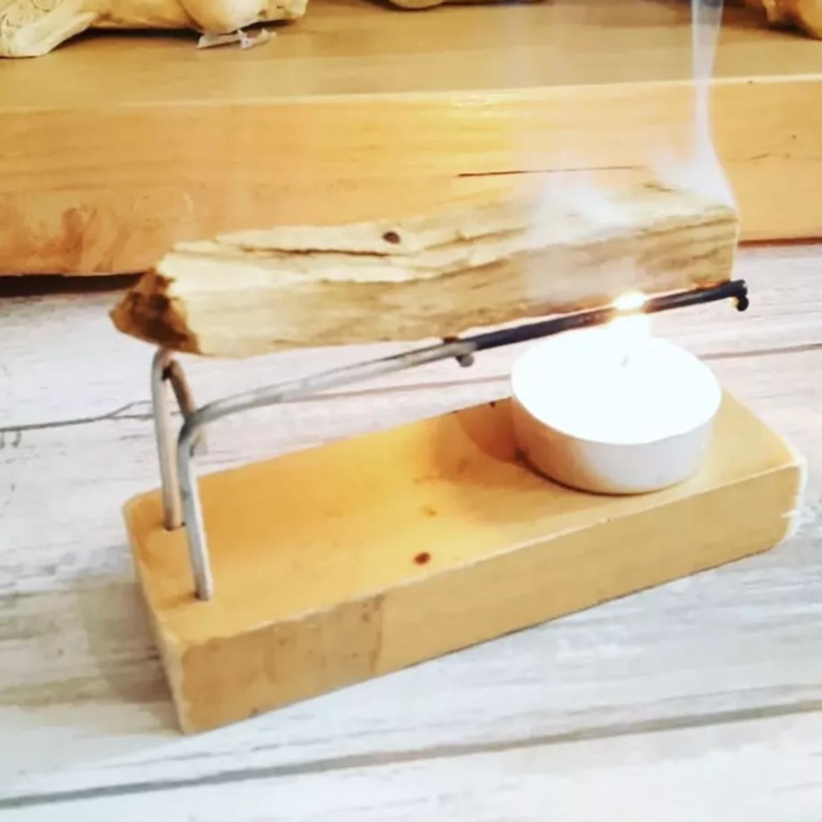 GENERICO - Pack Quemador De Palo Santo Con Vela Y Palo Santo Sahumerio