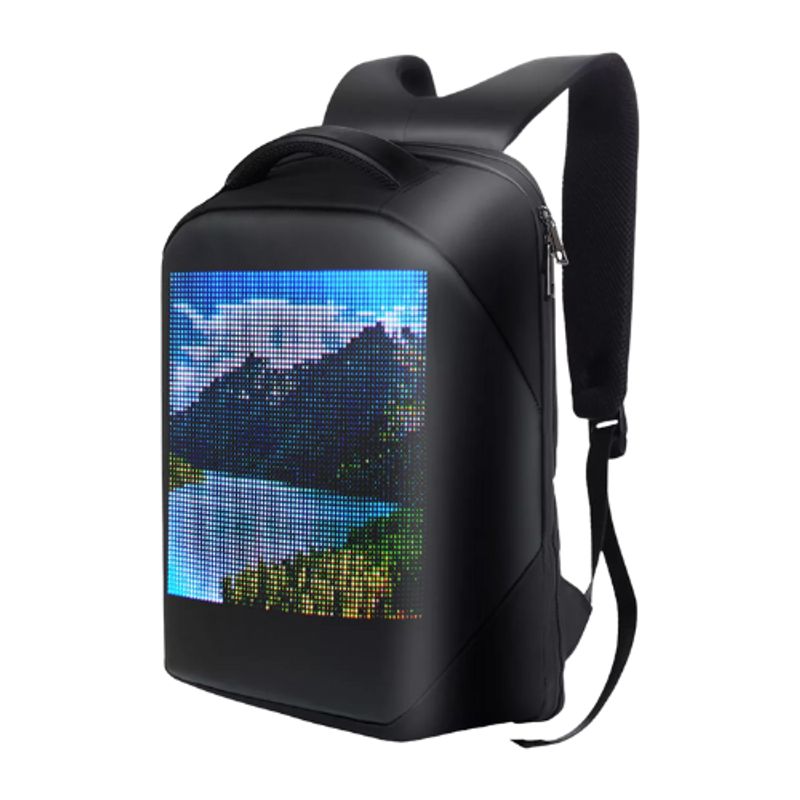 GENERICO - Mochila LED Cuadrada Con Pantalla a Color