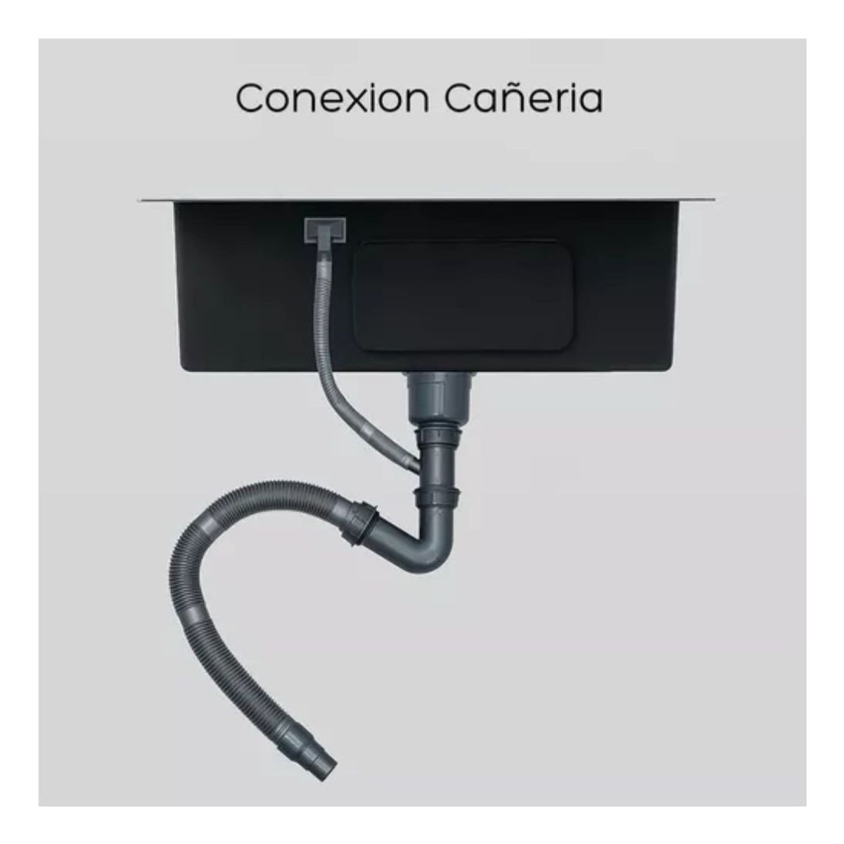 GENERICO - Lavaplatos 78x43cm Con Llave 2 Modos Accesorios Negro