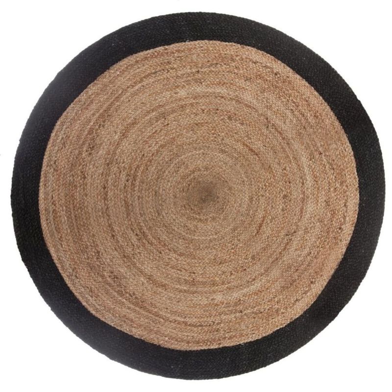 ATMOSPHERA - Alfombra Yute Redonda Con Borde Negro 120 cm Atmosphera