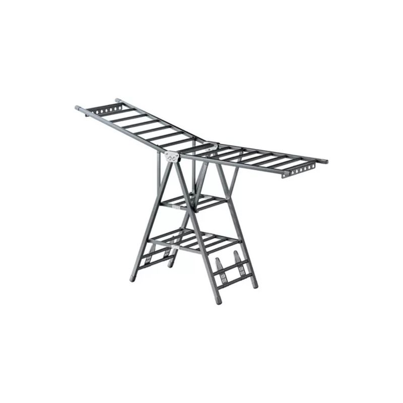 GENERICO - Tendedero plegable acero inoxidable 170 cm color plateado