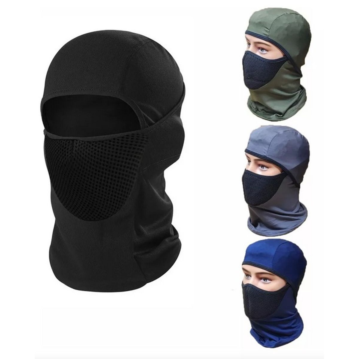 GENERICO - Pasamontaña Mascara Balaclava Lycra Bicicleta Moto Gris