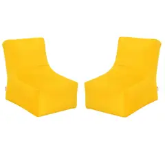 BODEVIR - Set Pouf Tatto 1C Felpa Amarillo