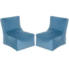 BODEVIR - Set Pouf Tatto 1C Felpa Azul Petroleo
