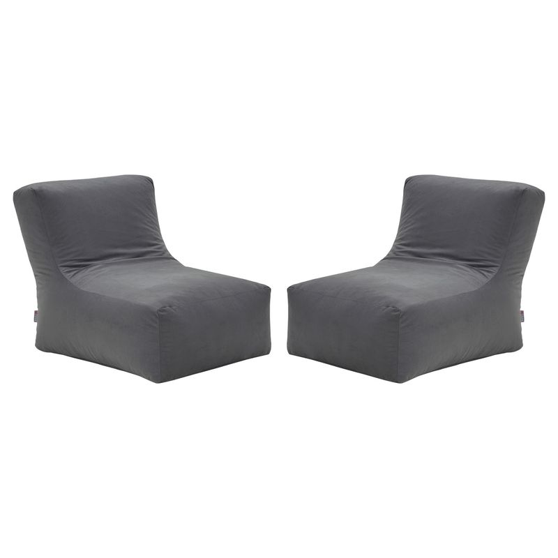 BODEVIR - Set Pouf Tatto 1C Felpa Gris