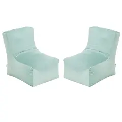 BODEVIR - Set Pouf Tatto 1C Felpa Verde Agua