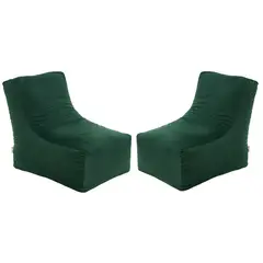 BODEVIR - Set Pouf Tatto 1C Felpa Verde Botella