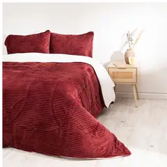 MASHINI - Plumón Corduroy sherpa 2 Plazas 240x220 Cm Burdeo