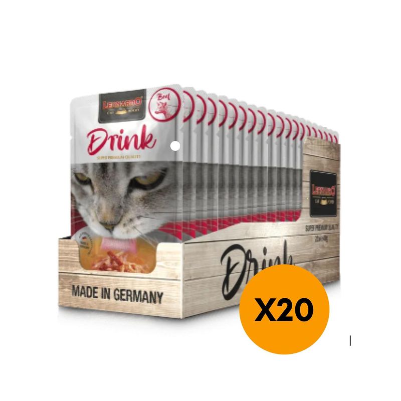 GENERICO - ALIMENTO LEONARDO DRINK SABOR TERNERA 40 GR (PACK 20 SOBRES)