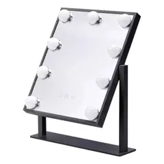 GENERICO - Espejo Tocador Maquillaje Hollywood Mirror 9 Led Usb 3 Modos Negro