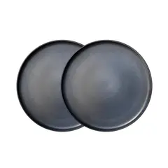 GENERICO - Set de 2 Platos de Cerámica Azul Oscuro - 27 cm