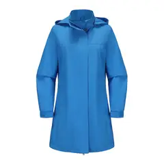 TIOZONEY - Chaqueta impermeable con capucha para mujer-Azul