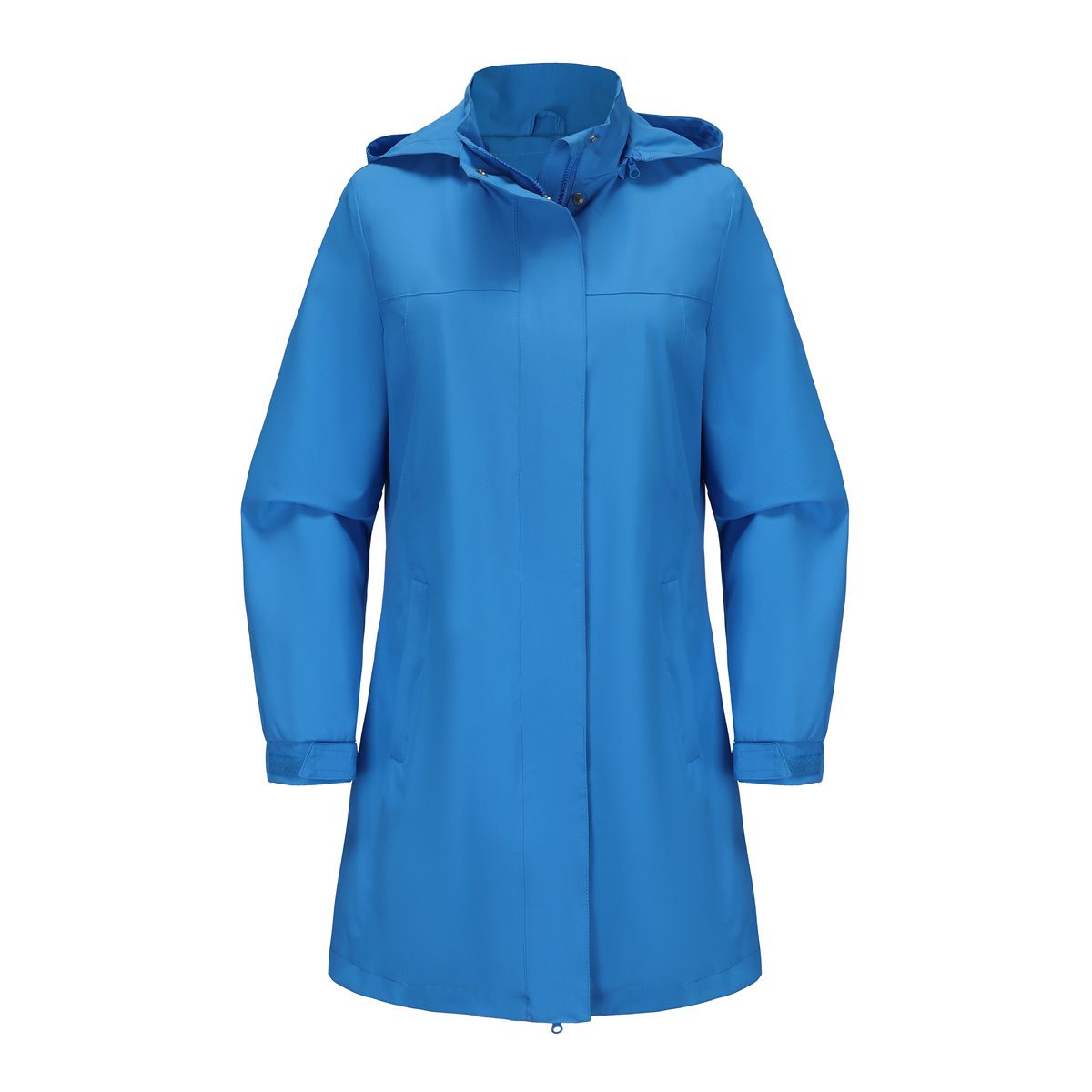 TIOZONEY - Chaqueta impermeable con capucha para mujer-Azul
