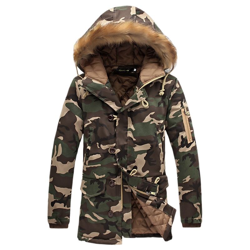 TIOZONEY - Chaqueta de algodón para hombres - Marrón