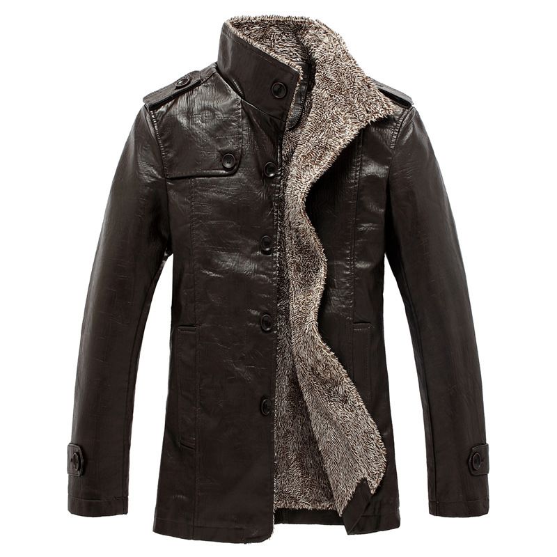 TIOZONEY - Chaquetas de PU de peluche - Negro